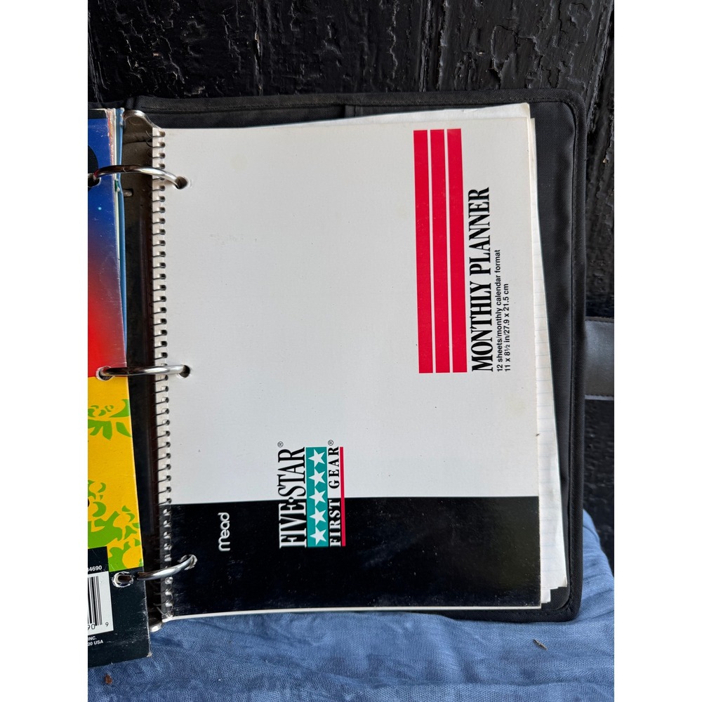 Vintage Mead Five Star latch Binder with Garfield Folders 90s School Supplies - Picture 13 of 14